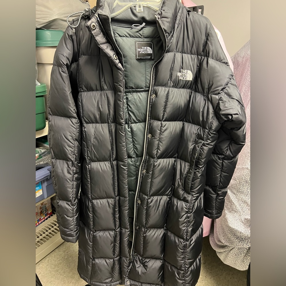 AUTHENTIC Women's the NORTH FACE Black 600 Long Line Puffer Jacket